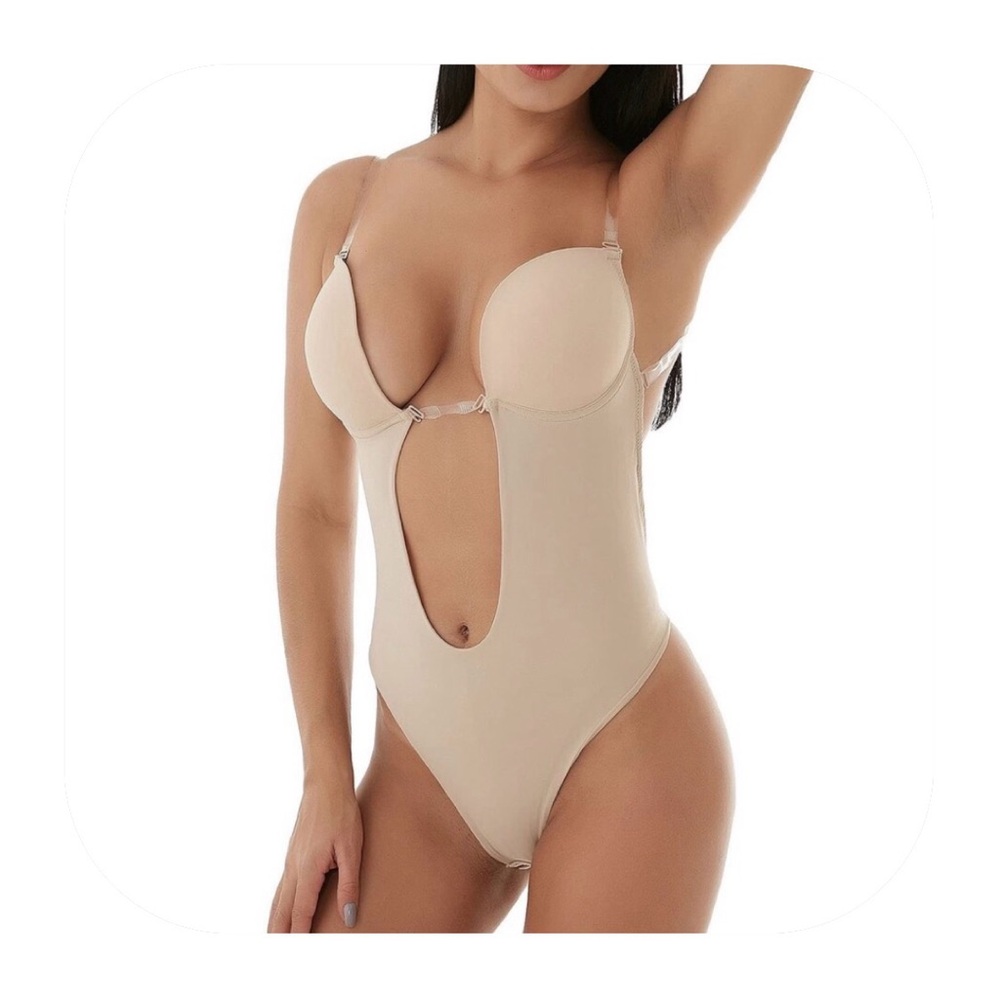 NWT Defitshape 36C-36D Backless Shapewear U-plunge Bodysuit